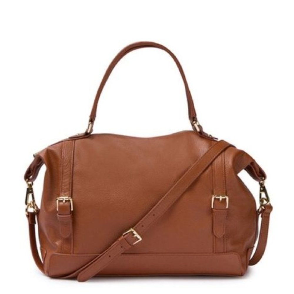 Ora Delphine  Adele Brown Leather Satchel